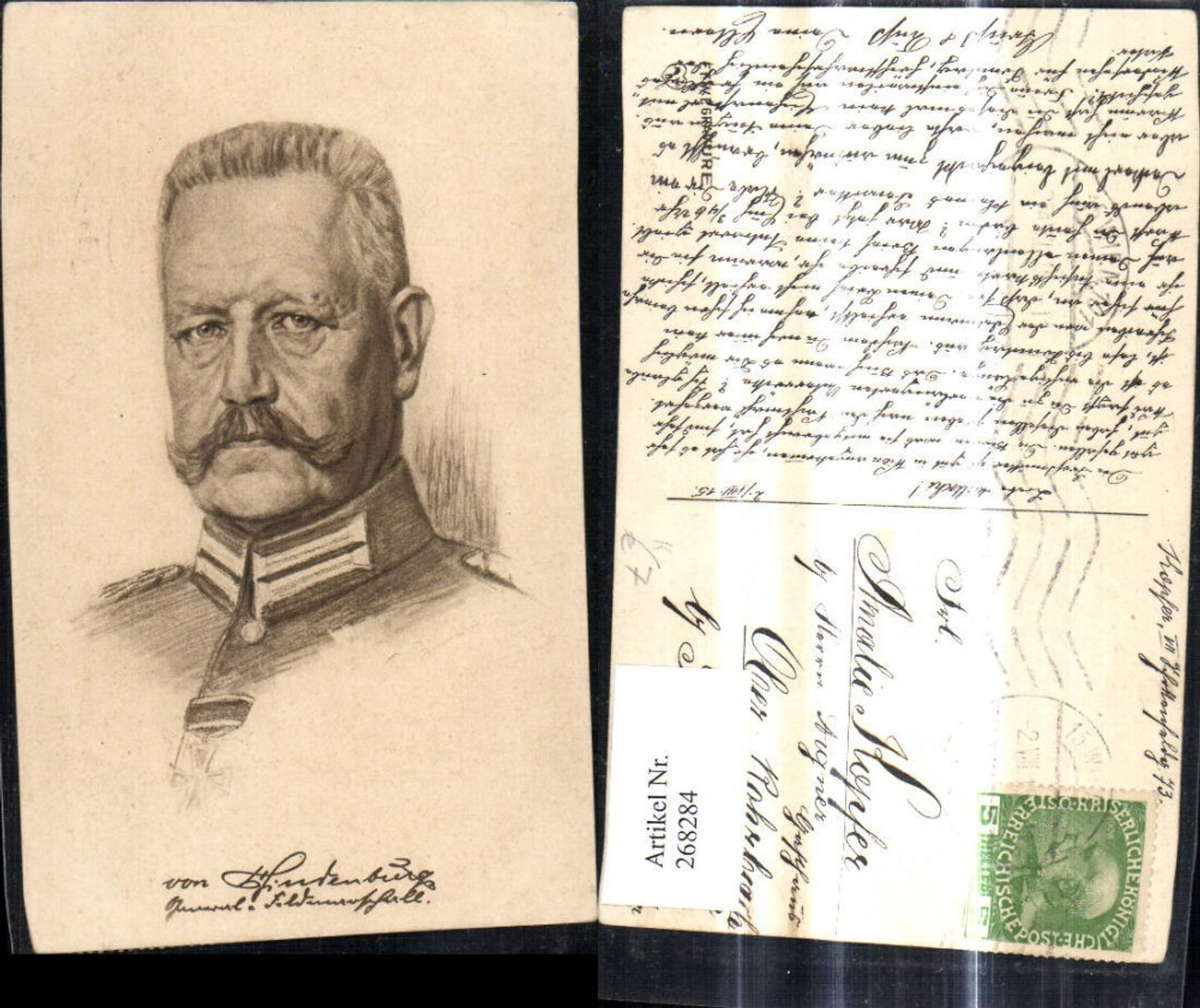 268284,Künstler Ak Portrait Pau von Hindenburg Politiker