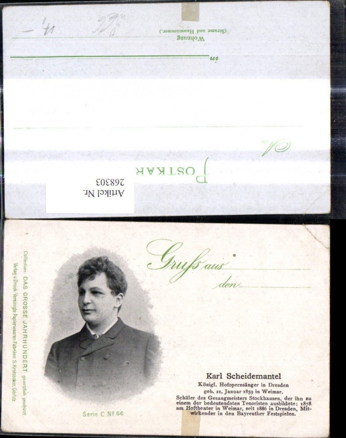 268303,Karl Scheidemantel Hofopernsänger Dresden Sänger Text