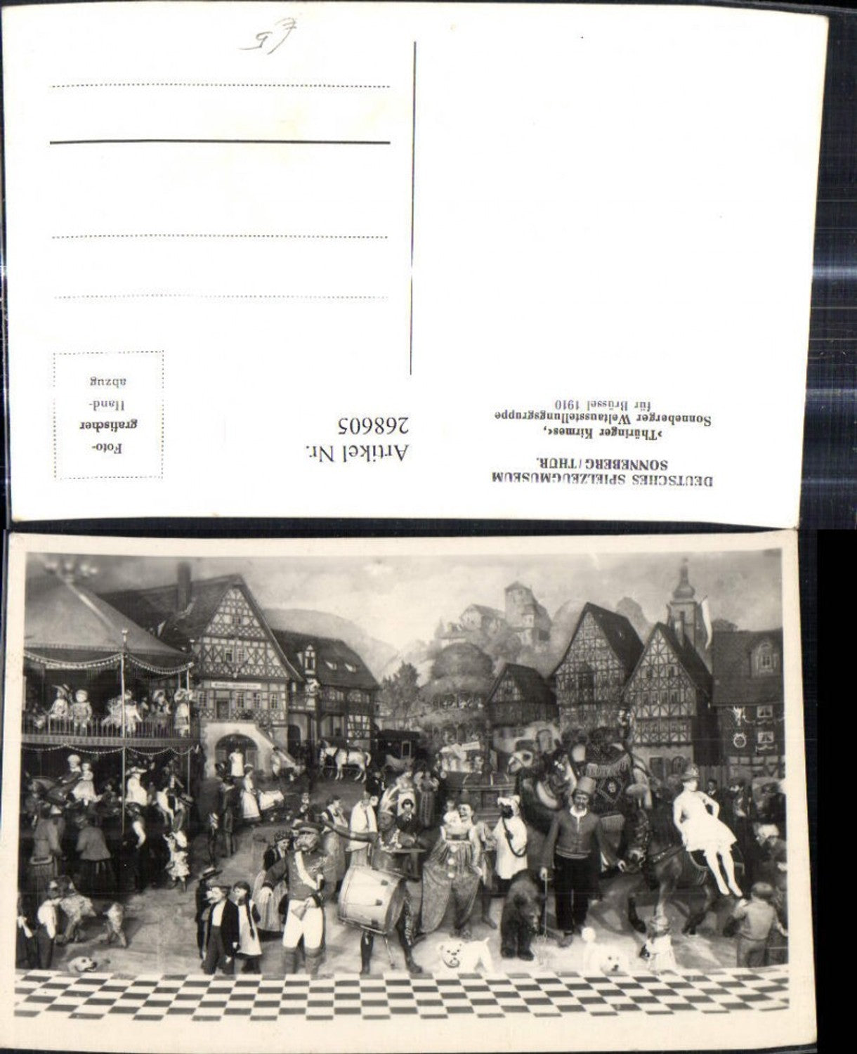 268605, Thuringian Fair Sonneberg World's Fair Group Brussels 1910 Toy Museum Sonneberg