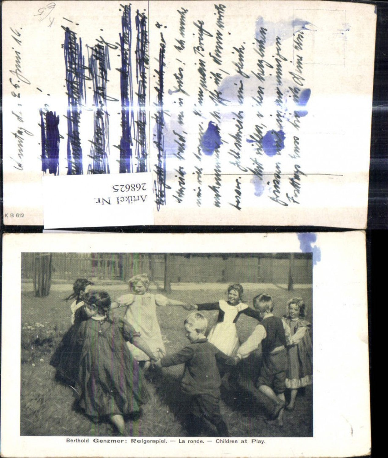 268625,Künstler Ak Berthold Genzmer Reigenspiel Children at Play Kinder