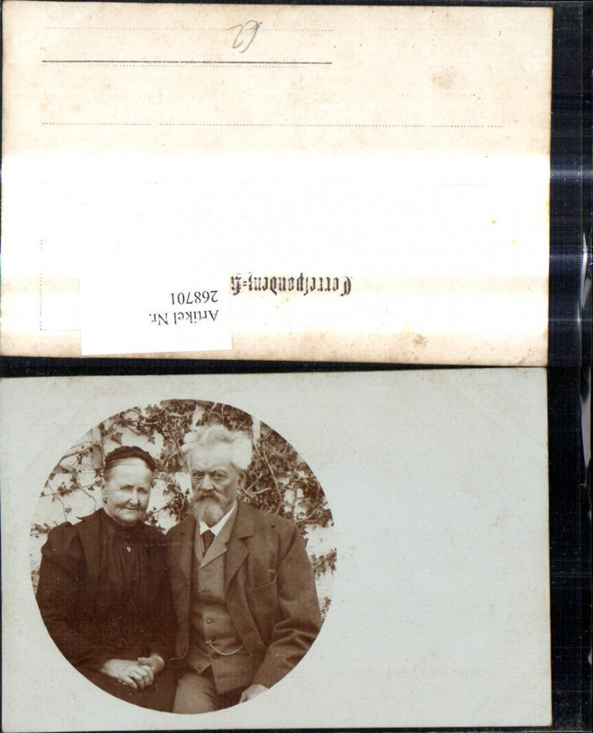 268701,Foto Ak Mann i. Anzug Paar Frau Passepartout