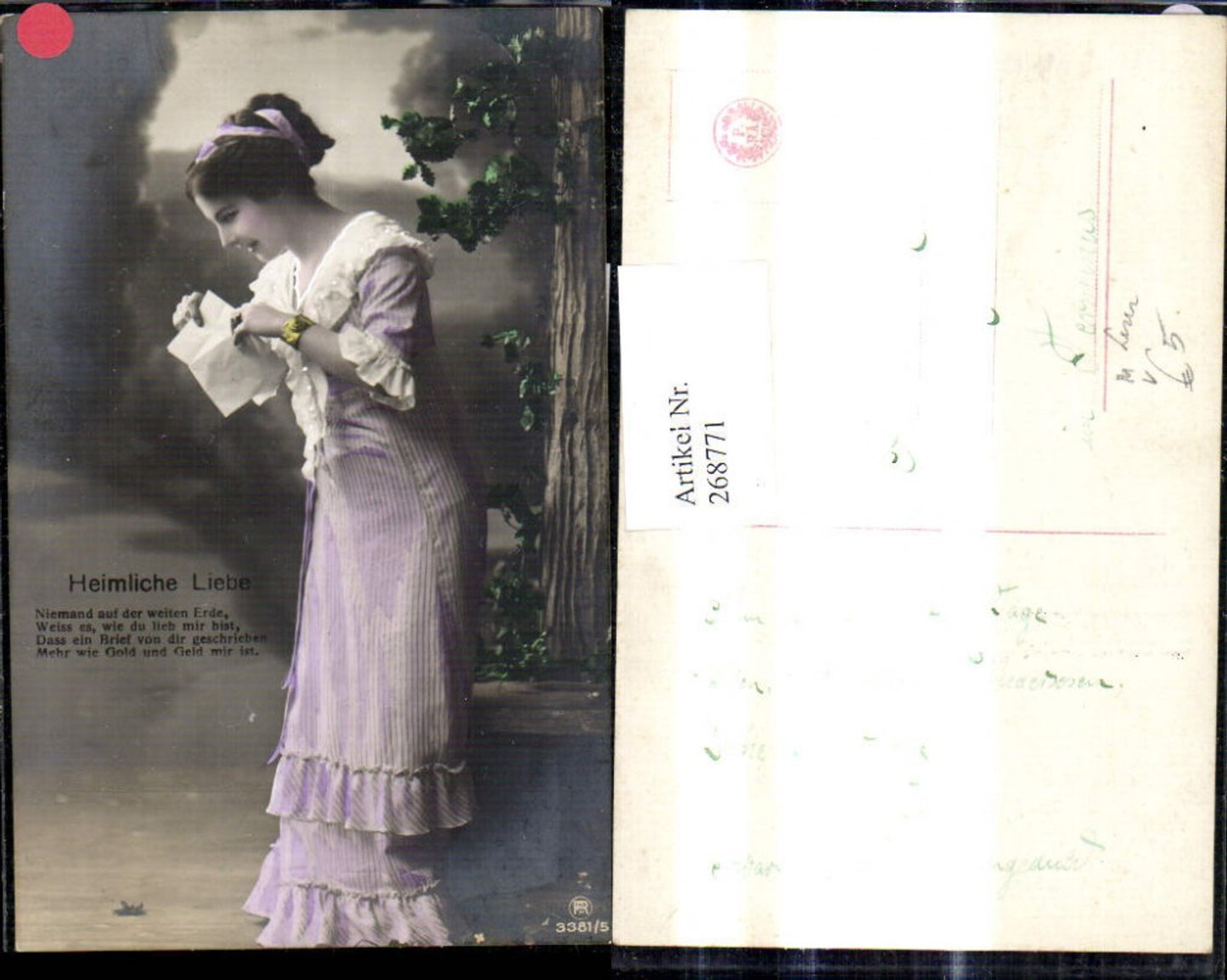 268771,Frau m. Brief Kuvert Lesen Spruch Text pub RPH 3381/5