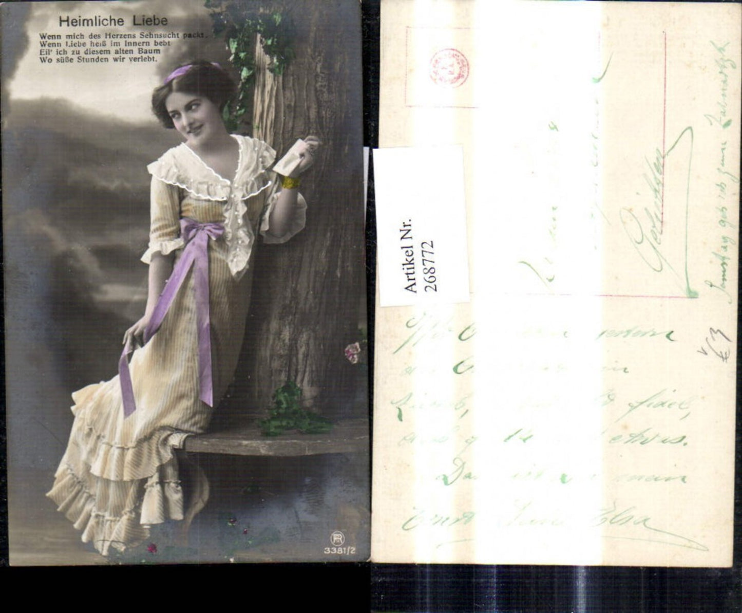 268772,Frau m. Brief Kuvert Spruch Text pub RPH 3381/2