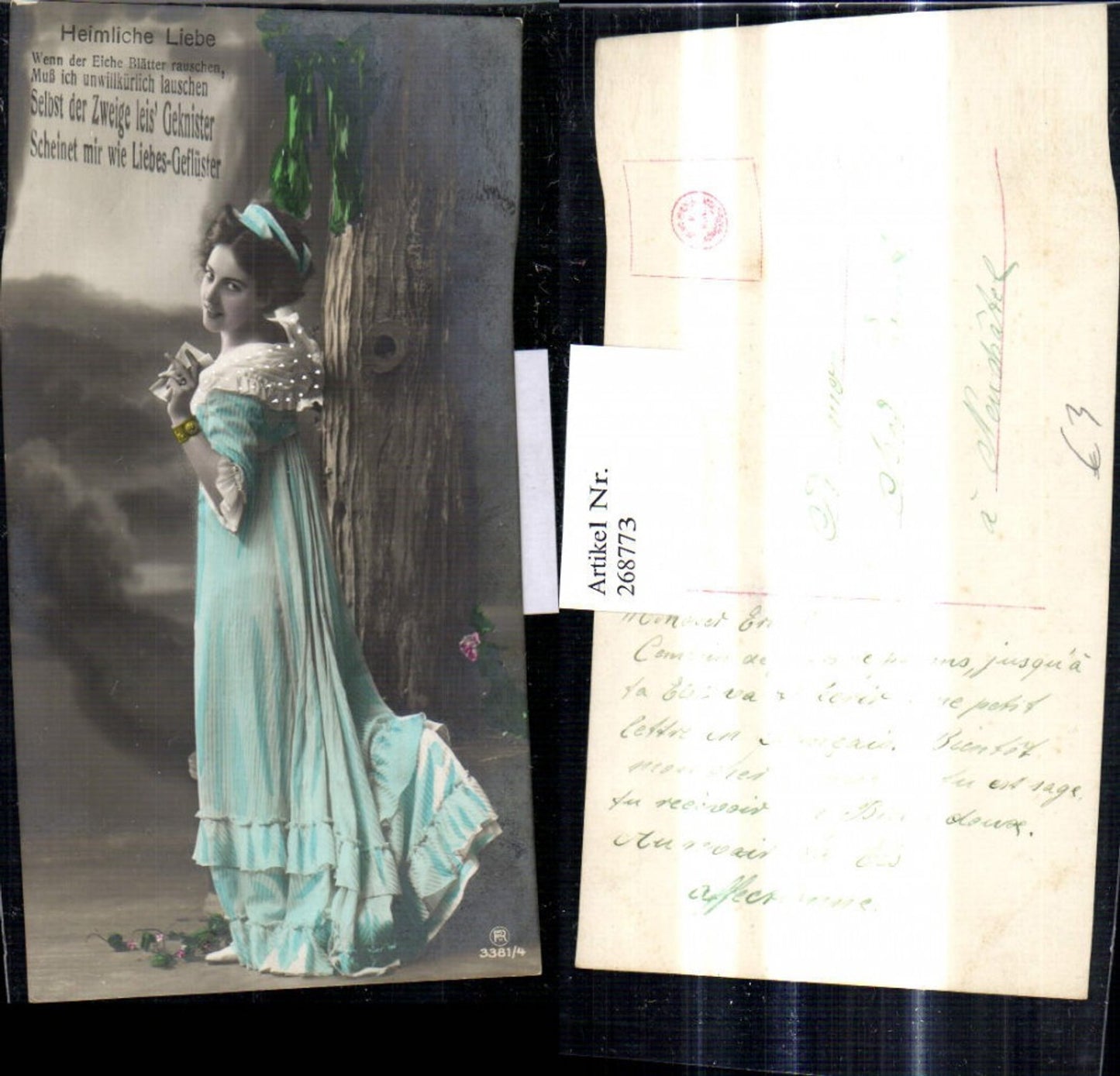 268773,Frau m. Brief Kuvert Spruch Text pub RPH 3381/4