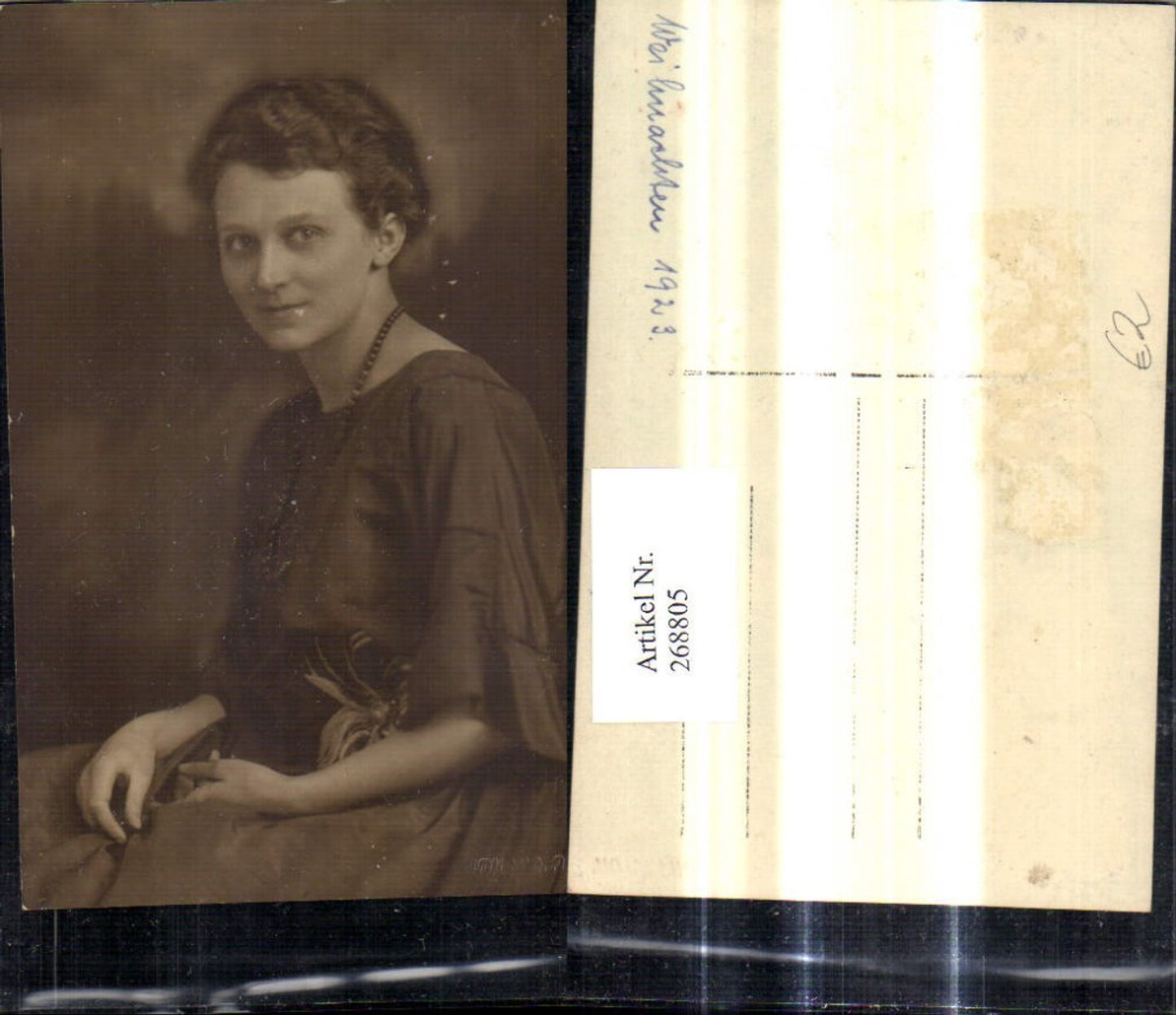 268805,Foto Ak Frau Perlenkette Schmuck Portrait