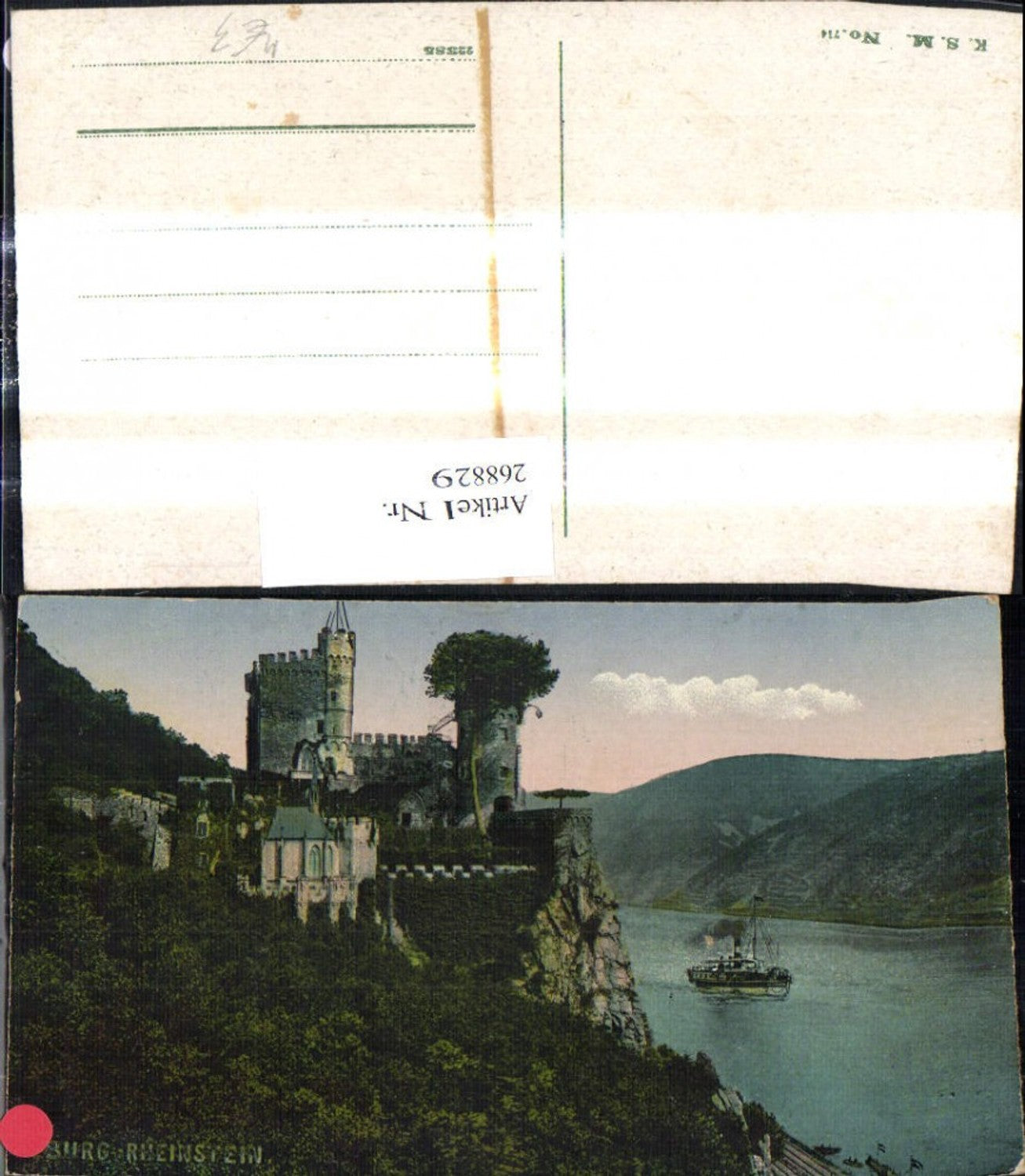 268829,Burg Rheinstein b. Trechtingshausen Schiff Dampfer