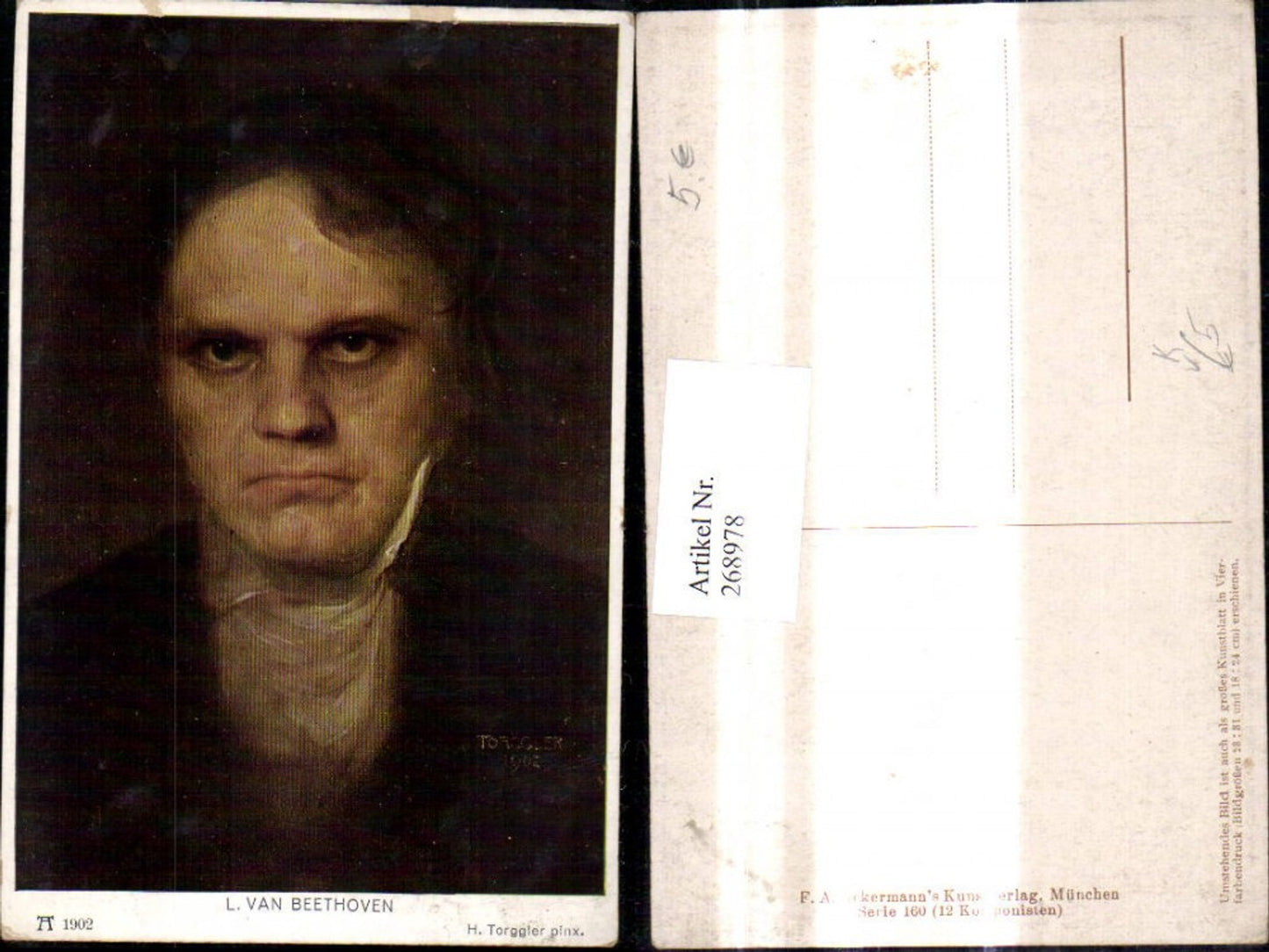 268978,Künstler Ak H. Torggler Ludwig van Beethoven Komponist pub F. A. Ackermann 160