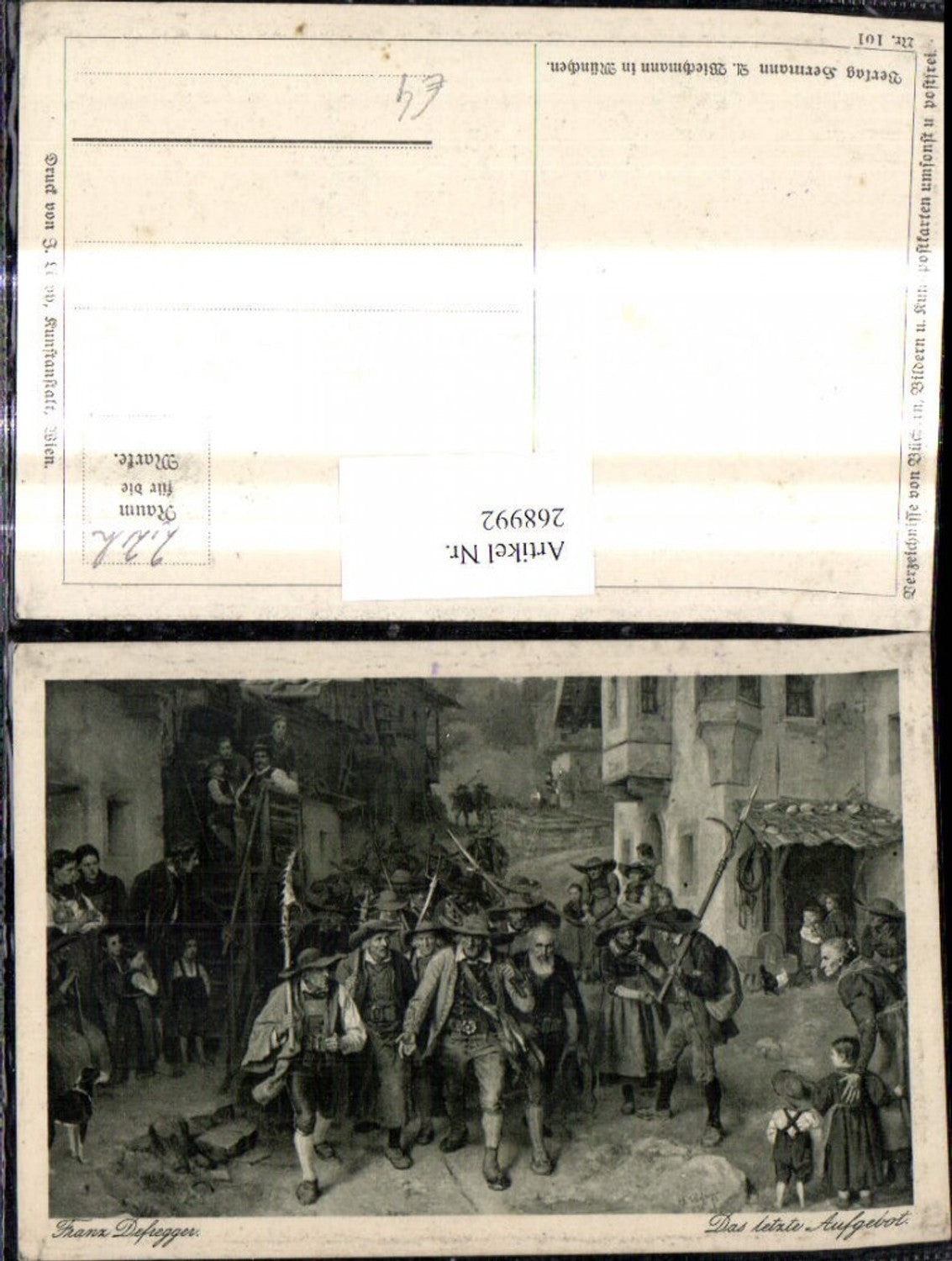 268992,Künstler Ak F. Defregger Das letzte Aufgebot Tiroler Freiheitskampf