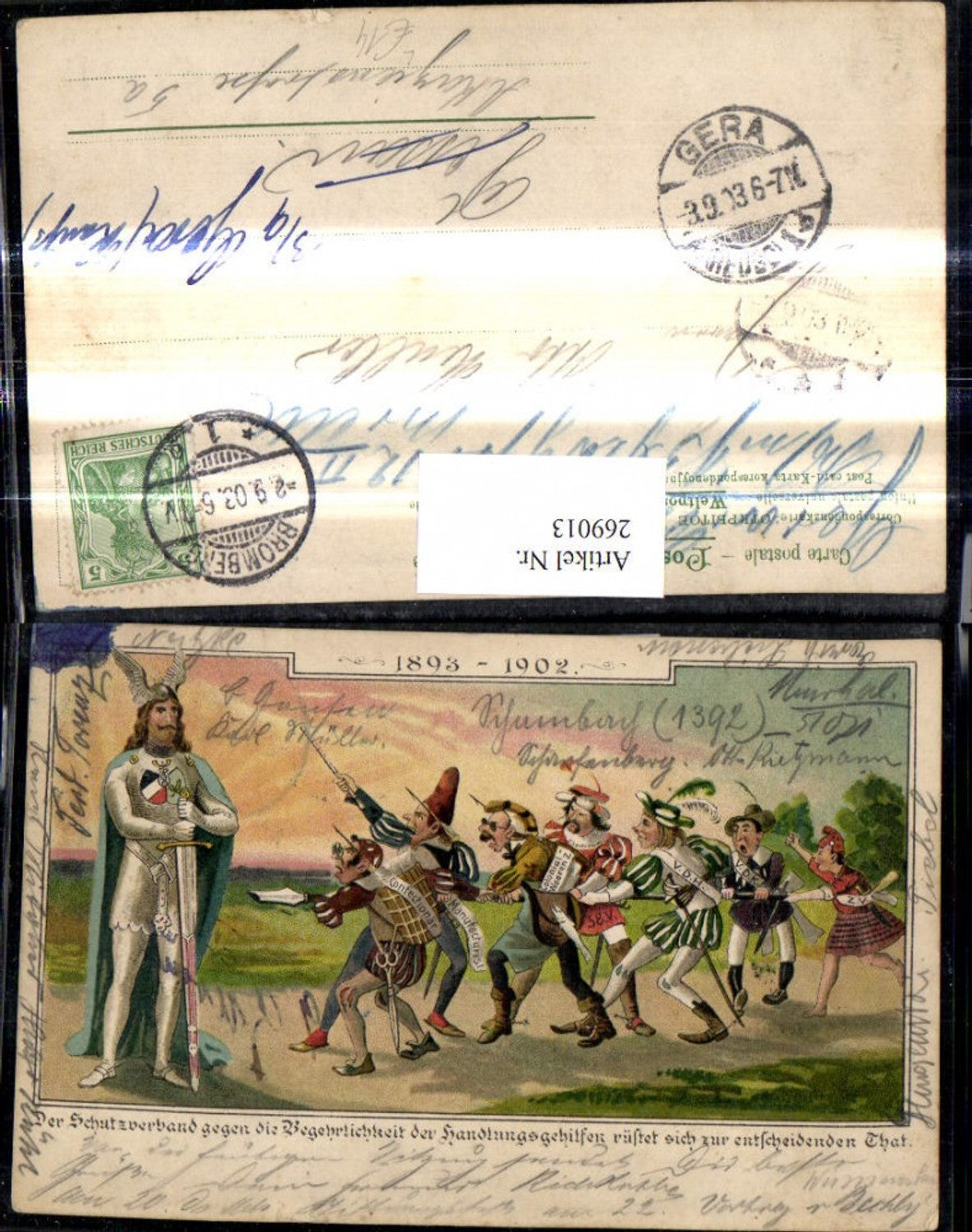 269013,Künstler Litho Ritter Schutzverband Handlungsgehilfen 1893-1902