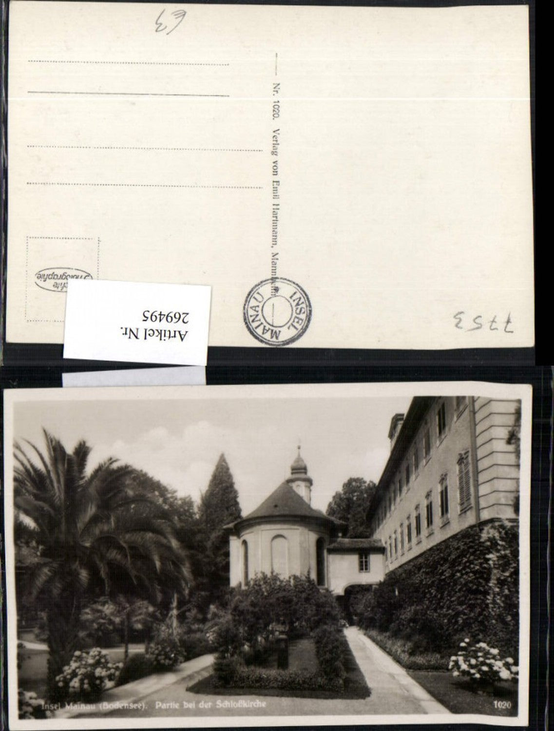 269495,Insel Mainau a. Bodensee Partie b. d. Schlosskirche