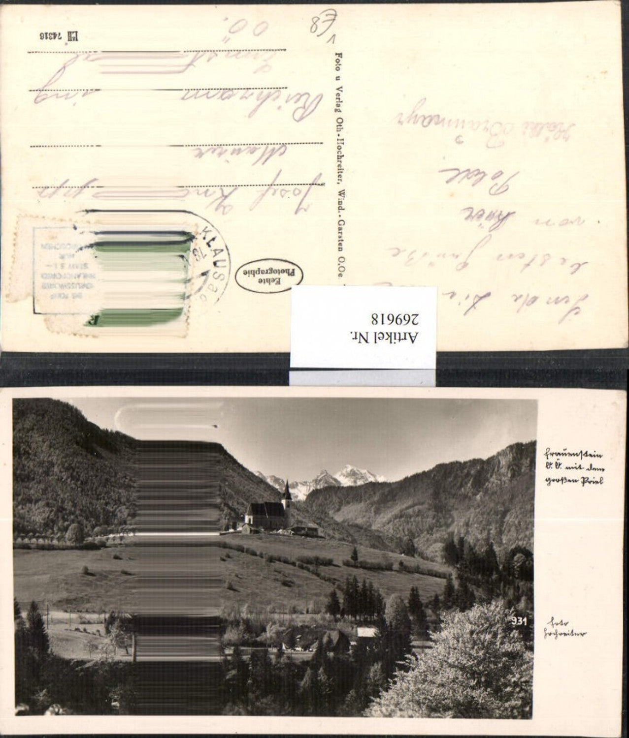 269618,Frauenstein m. d. Gr. Priel Wallfahrtskirche Kirche pub Foto Oth 931