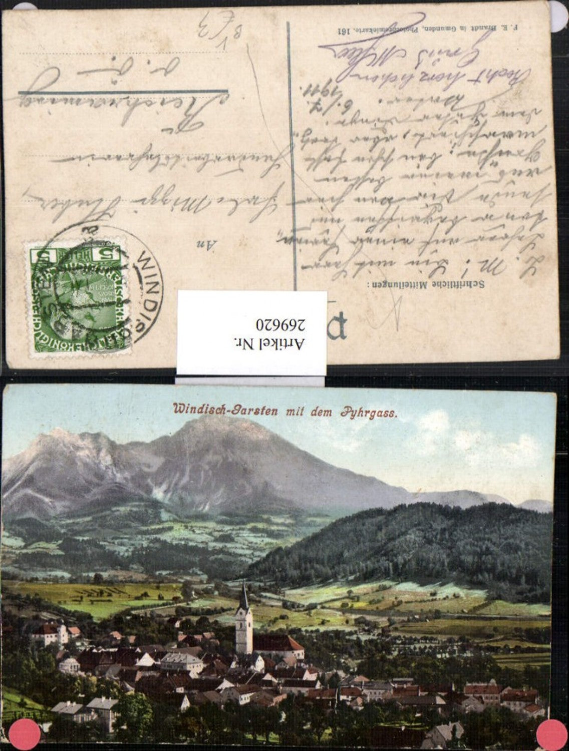 269620,Windischgarsten totale m. d. Pyhrgas pub F.E. Brandt 161