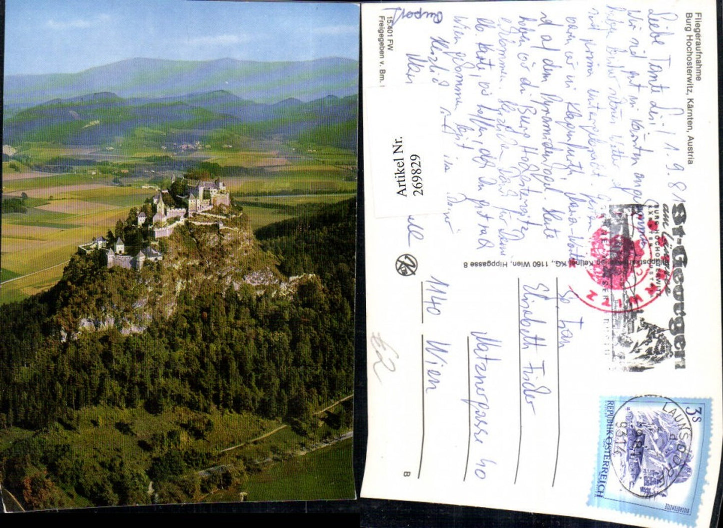 269829,Burg Hochosterwitz b. St. Veit an d. Glan Fliegeraufnahme