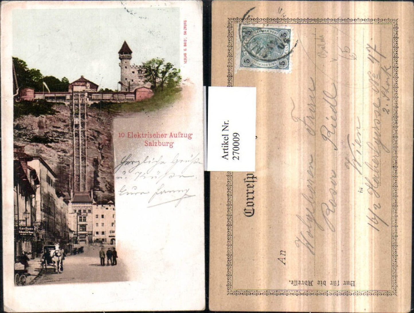 270009,Salzburg Elektrischer Aufzug Kutsche Gasthaus pub G. Baldi