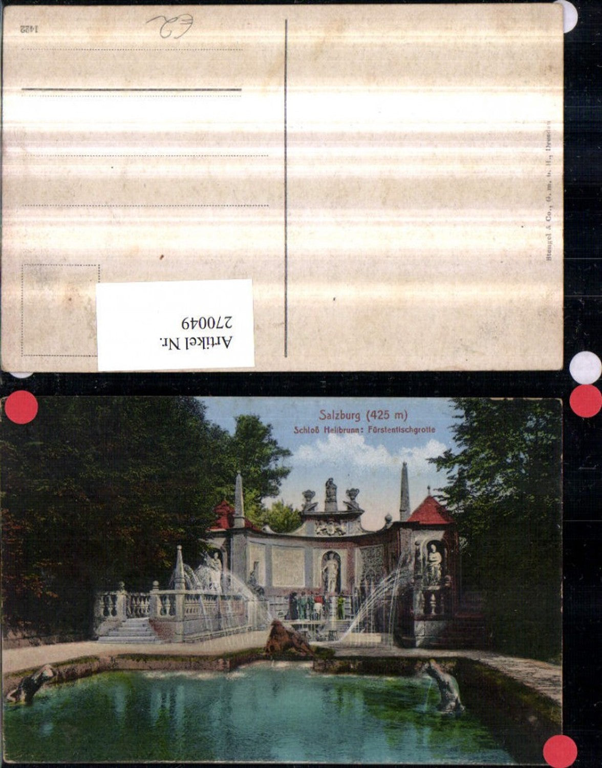 270049,Salzburg Schloss Hellbrunn Fürstentischgrotte