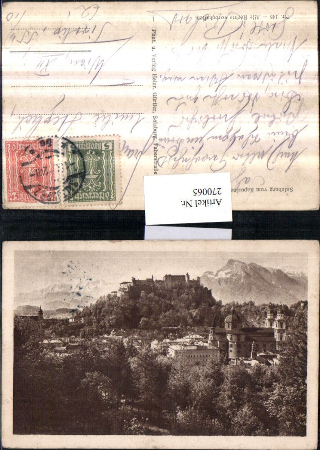 270065,Salzburg Teilansicht m. Festung Bergkulisse