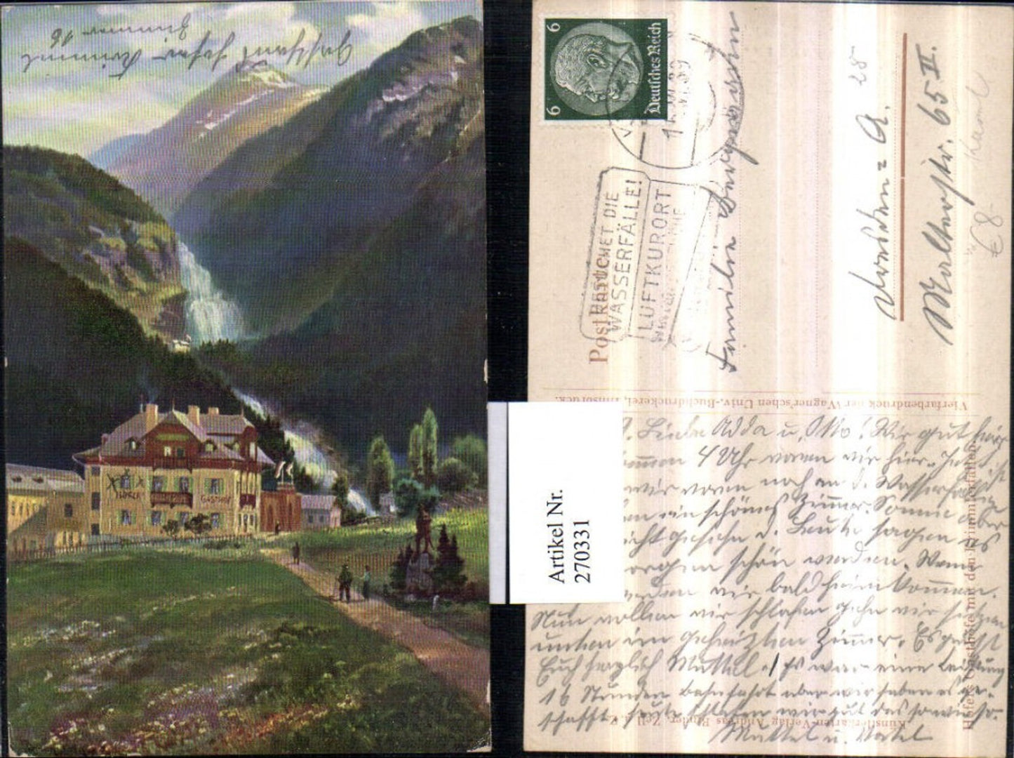 270331,Krimml Gasthof Hofer m. d. Krimmlerfällen Wasserfälle Bergkulisse