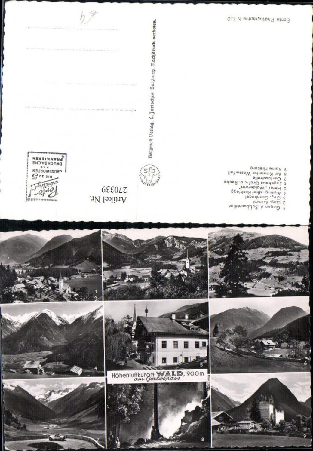 270339,Wald am Gerlospass Totale Krimml Alpengasthof Rechtegg Hotel Jagdhaus Ruine Mehrbildkarte