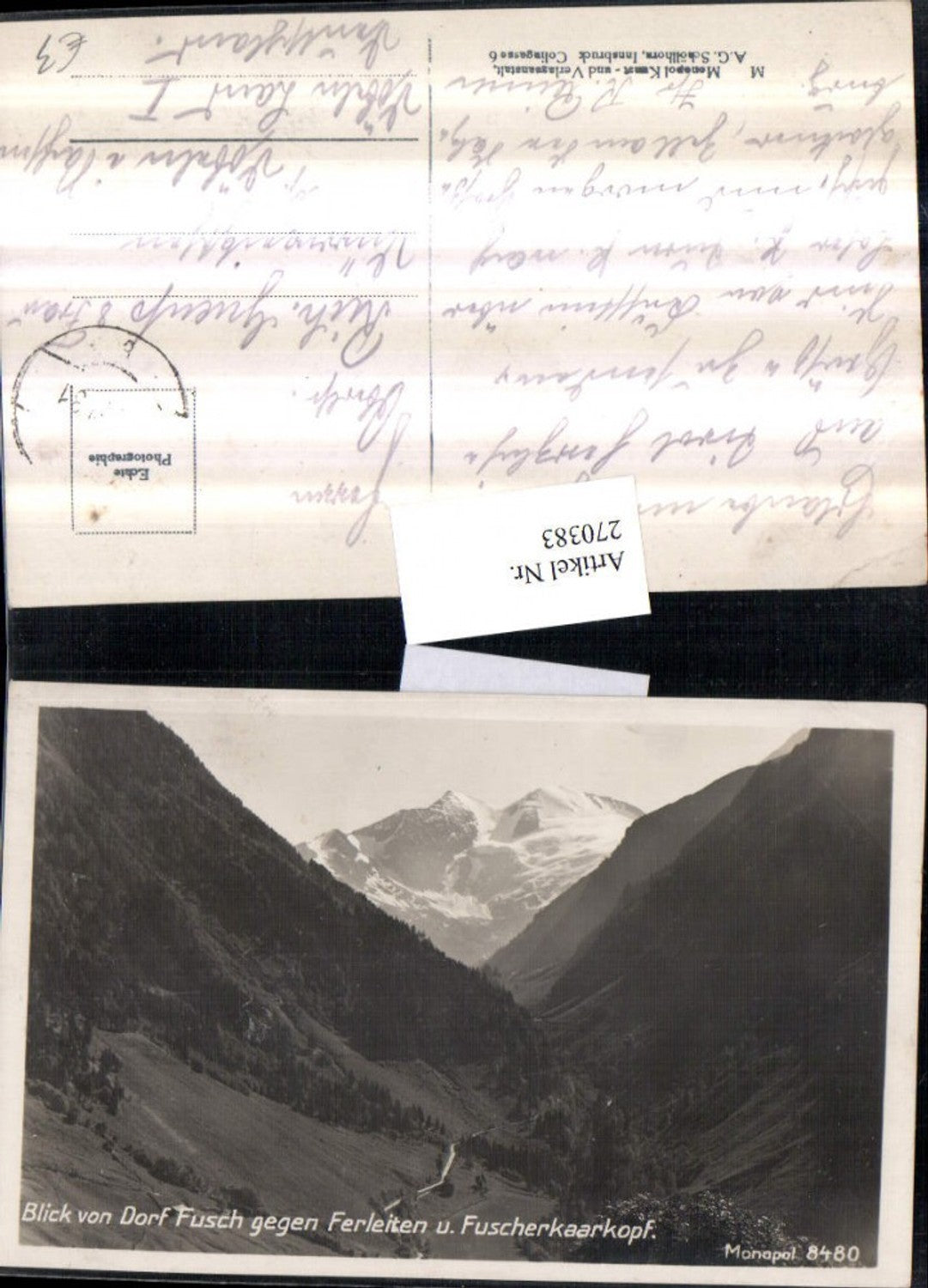 270383,Blick von Dorf Fusch geg. Ferleiten u. Fuscherkaarkopf Bergkulisse