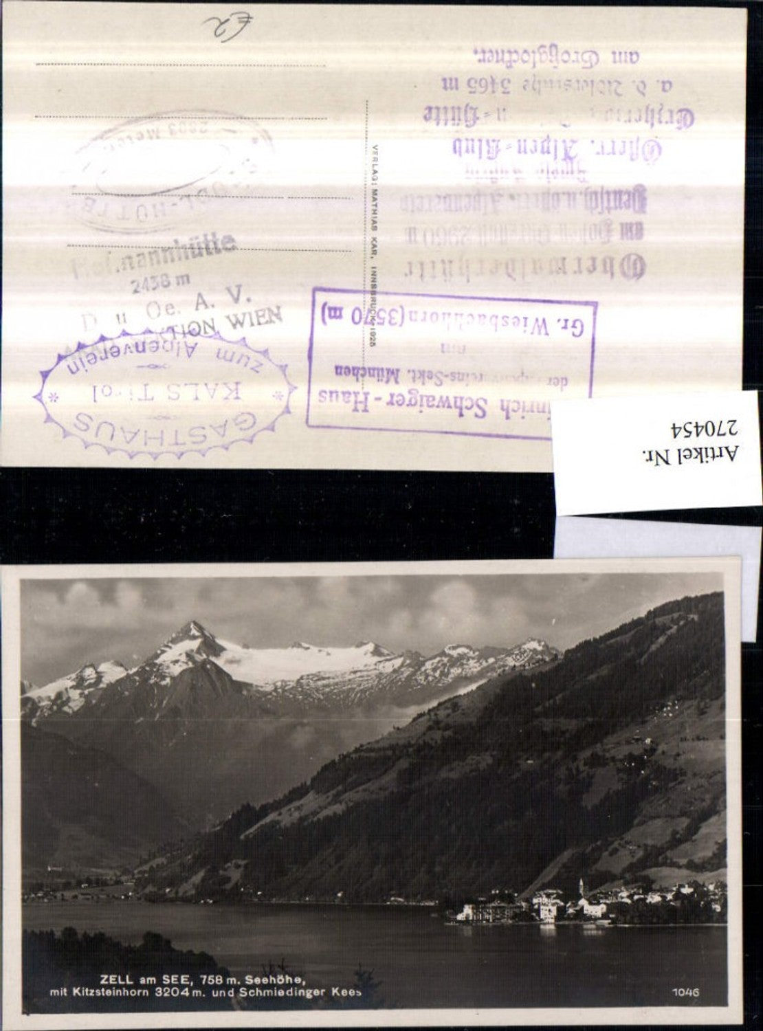 270454,Zell am See Totale m. Kitzsteinhorn u. Schmiedinger Kees Bergkulisse