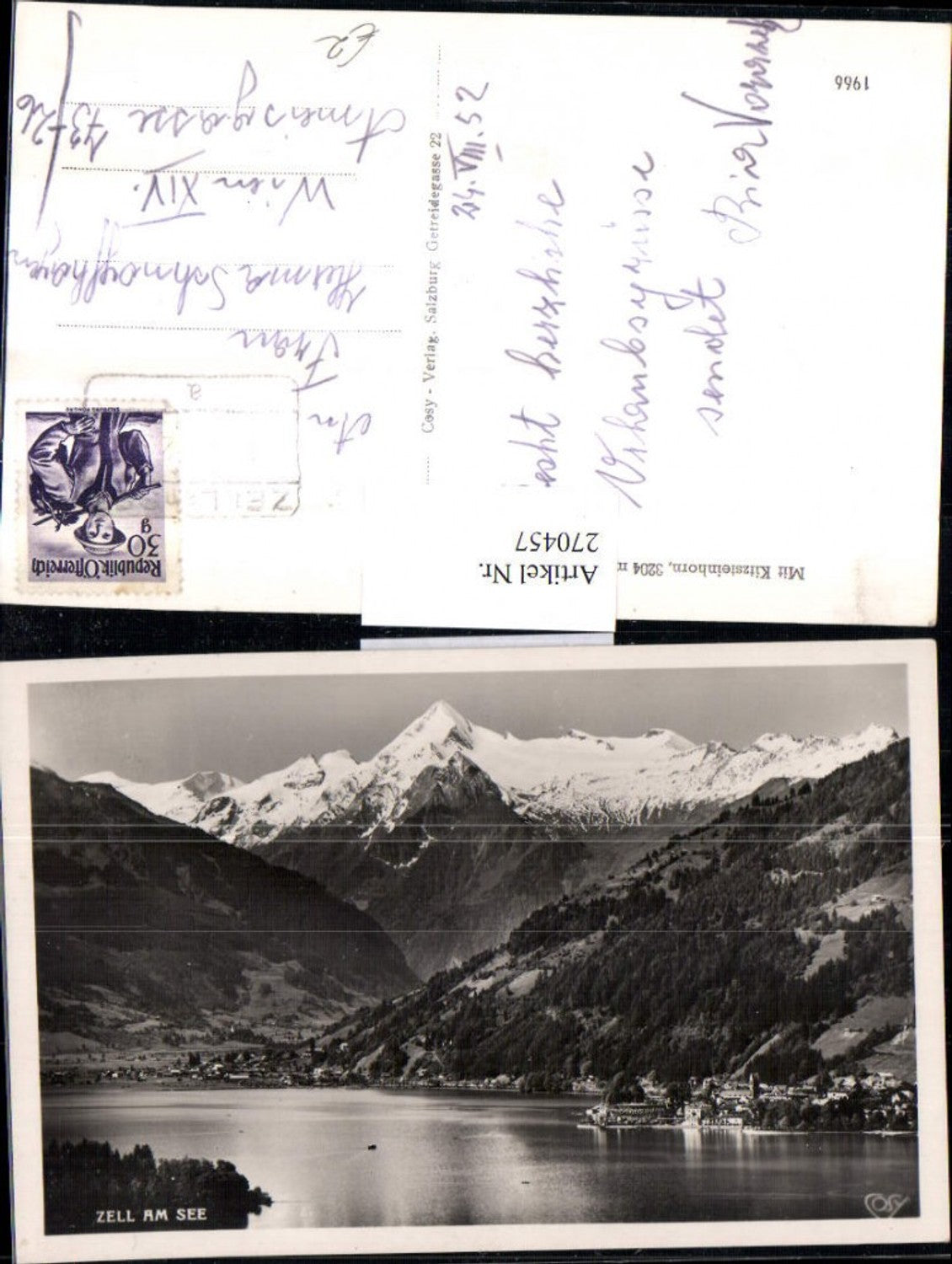270457,Zell am See Totale m. Kitzsteinhorn Bergkulisse pub Cosy 1966
