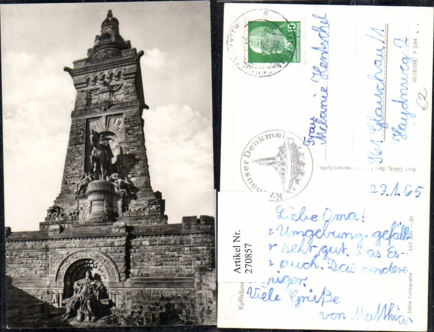 270857,Kyffhäuserland Kyffhäuser-Denkmal u. Barbarossa