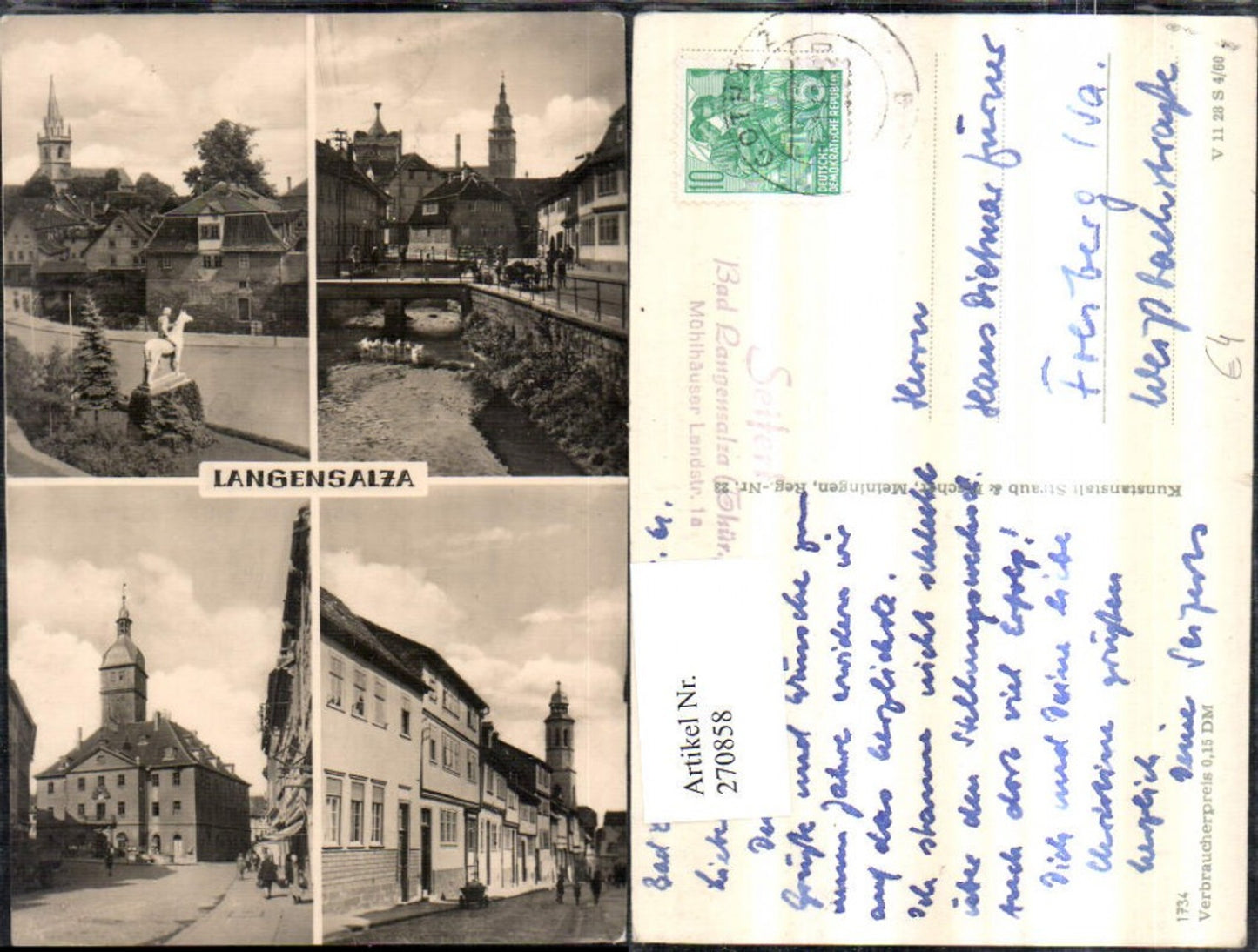 270858, Langensalza Partial view Bridge Monument Town Hall Street view Multi-view map