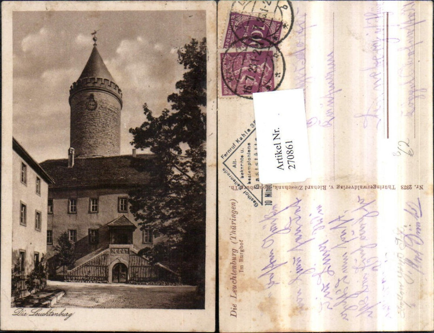 270861,Die Leuchtenburg in Thüringen b. Kahla Burghof Turm