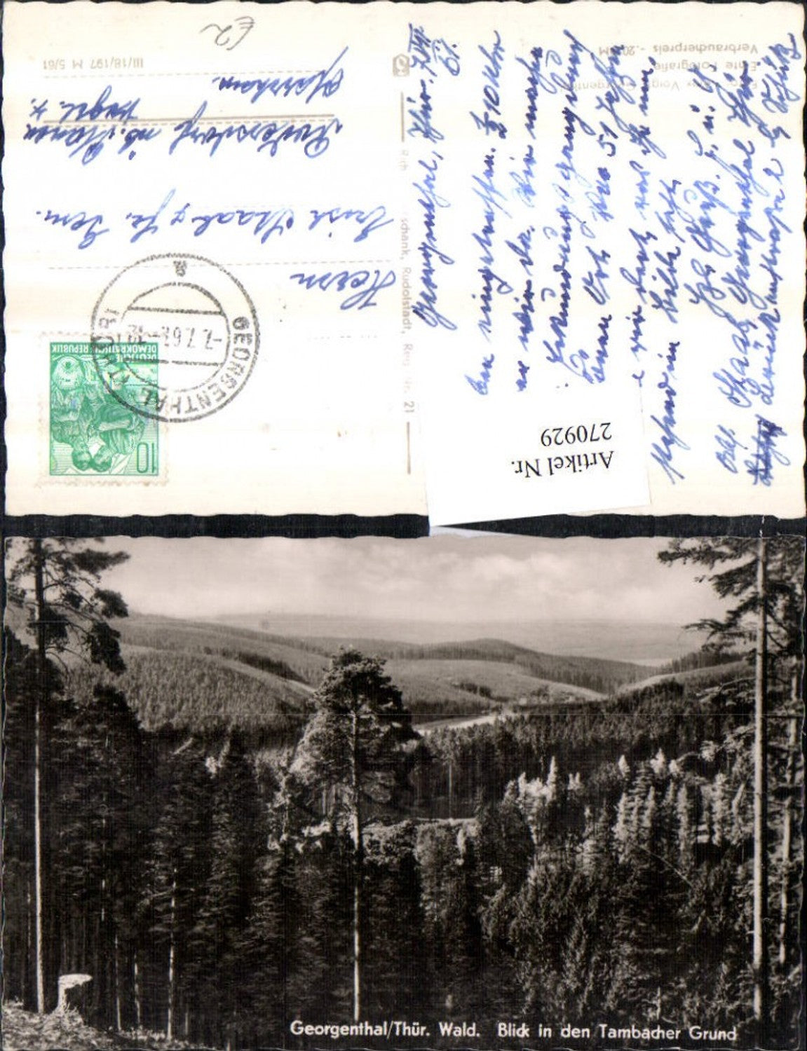 270929, Georgenthal in the Thuringian Forest, view into the Tambach Valley