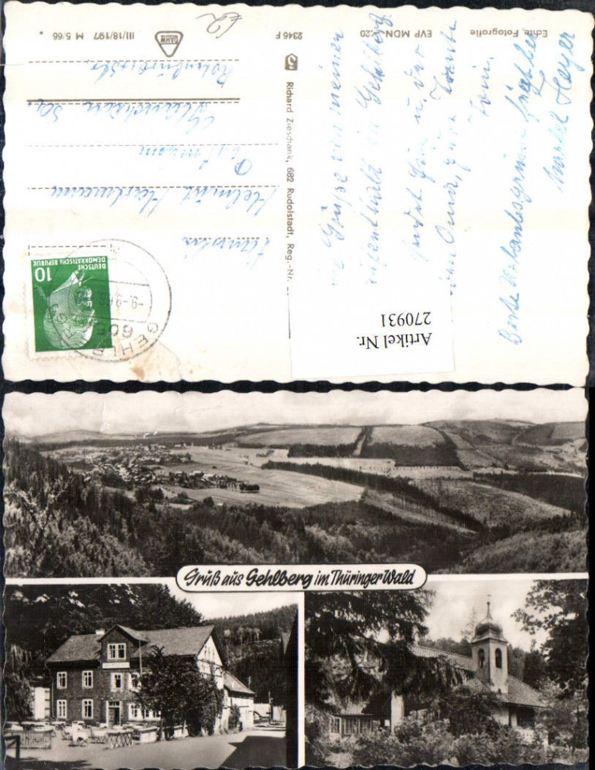 270931,Gruß aus Gehlberg im Thüringer Wald Totale Gasthaus Mehrbildkarte
