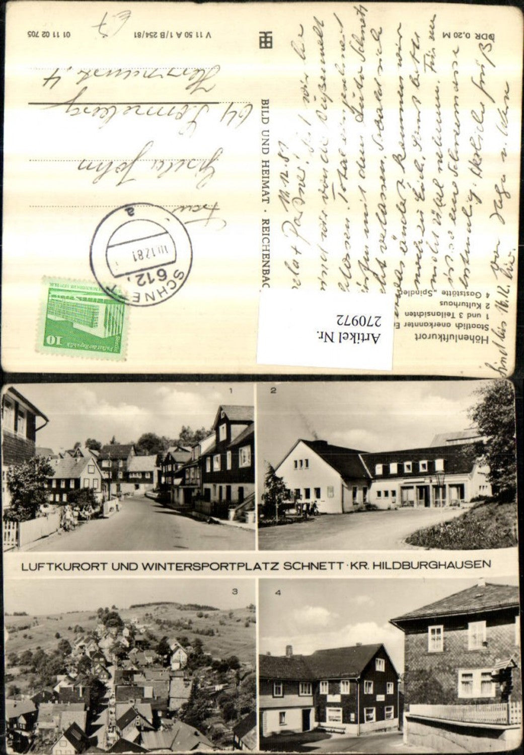 270972,Schnett Totale Kulturhaus Gaststätte Spindler Mehrbildkarte