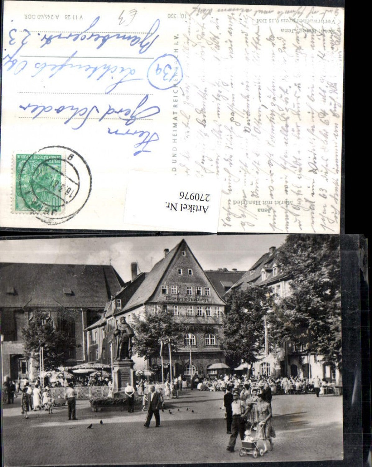 270976,Jena Markt m. Hanfried Denkmal Weinstube
