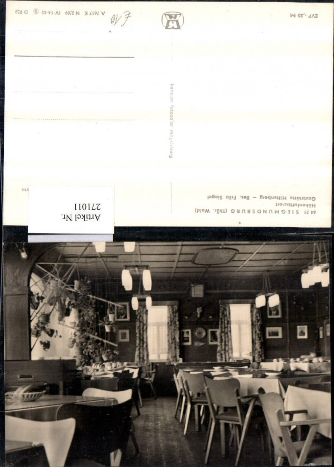 271011, Siegmundsberg Restaurant Hiftenberg Interior view