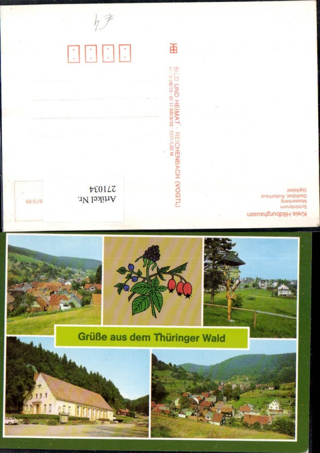 271034, Hildburghausen district, Schönbrunn, Masserberg, Gießübel, cultural center, multi-image map