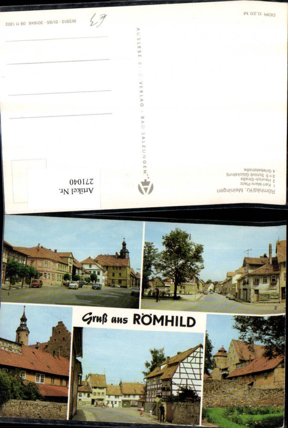 271040, Römhild Karl-Marx-Platz Heurich-Straße Glücksburg Castle Griebelstraße Multi-view map