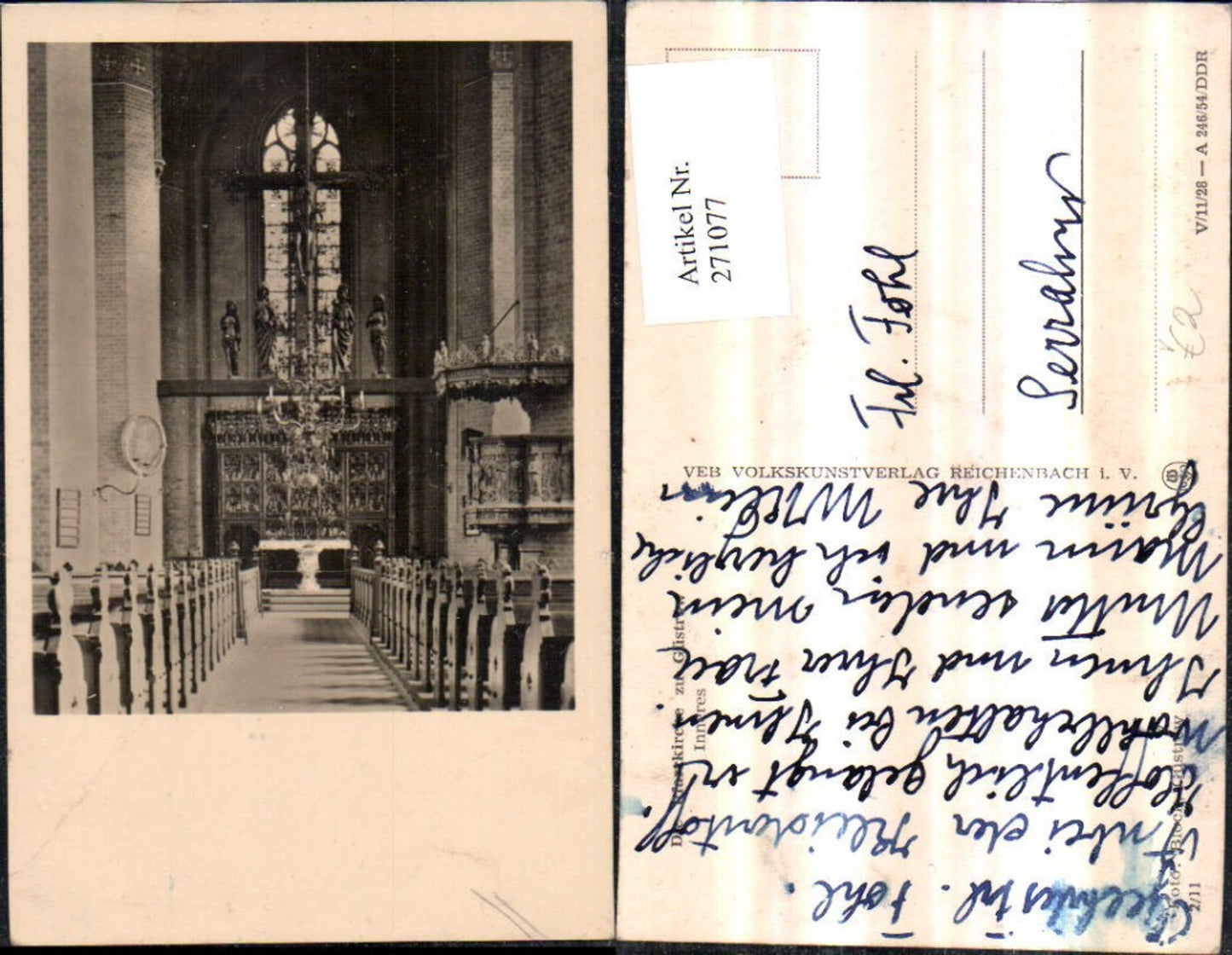 271077,Güstrow Pfarrkirche Kirche Innenansicht pub VEB