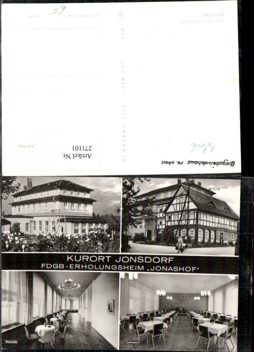 271101,Jonsdorf FDGB-Erholungsheim Jonashof Mehrbildkarte