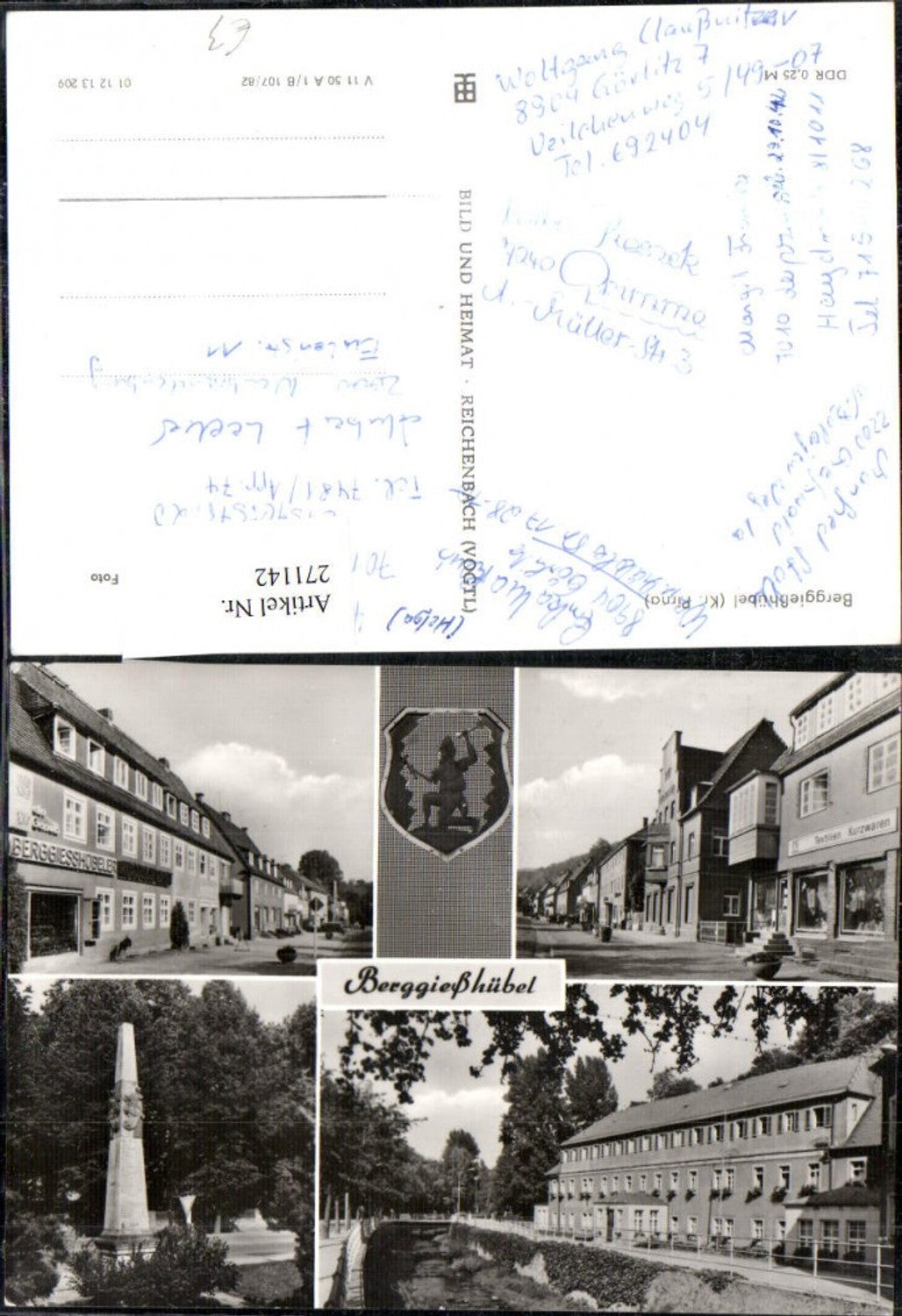 271142,Berggießhübel Straßenansichten Denkmal Geschäfte Mehrbildkarte