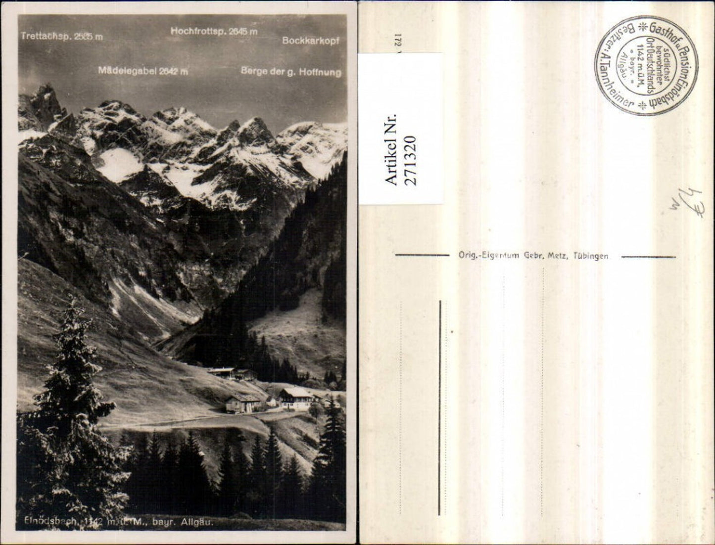 271320,Einödsbach im Allgäu b. Oberstdorf m. Mädelegabel Bockkarkopf Bergkulisse