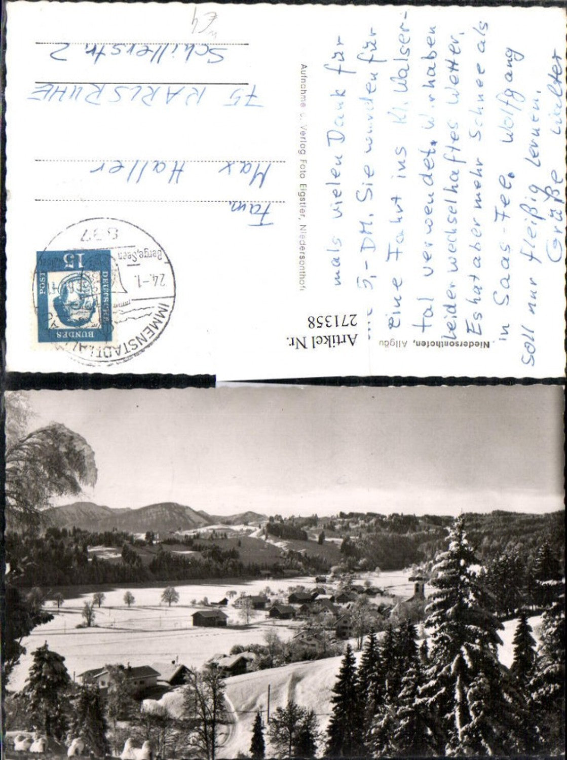 271358,Niedersonthofen im Allgäu b. Waltenhofen Totale Winterbild
