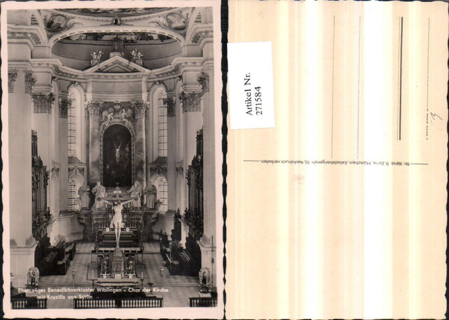 271584,Benediktinerkloster Wiblingen Chor der Kirche m. Kruzifix von Syrlin