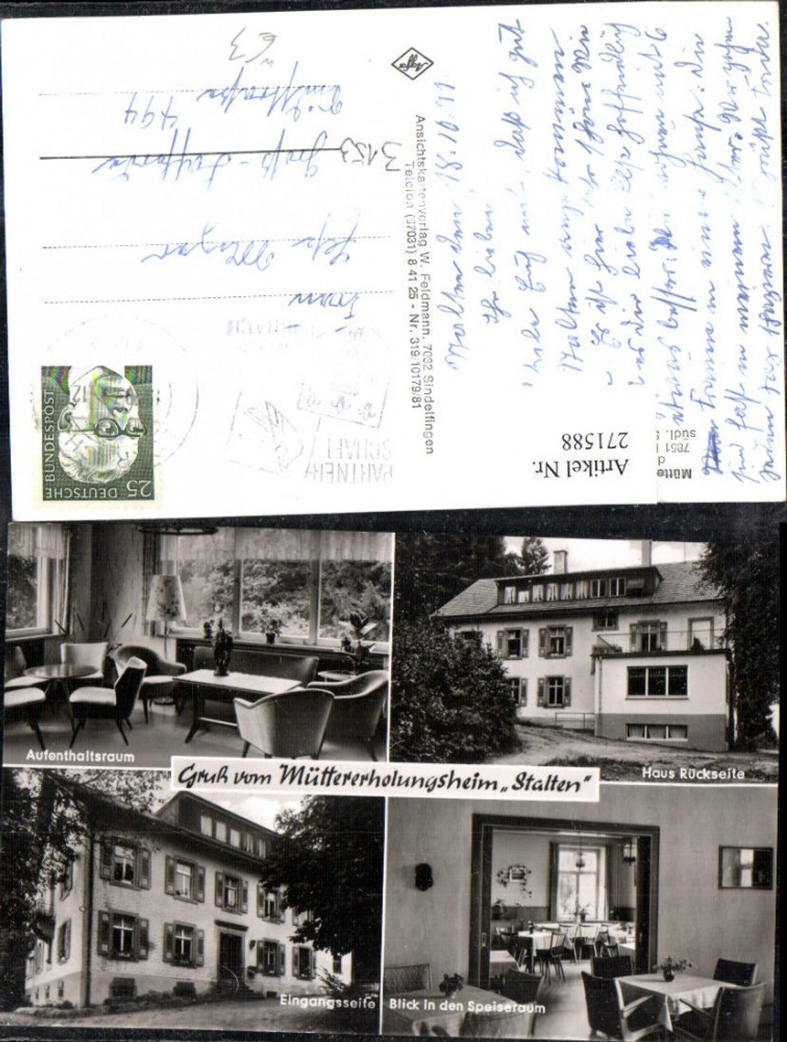 271588,Müttererholungsheim Stalten b. Endenburg über Lörrach Mehrbildkarte