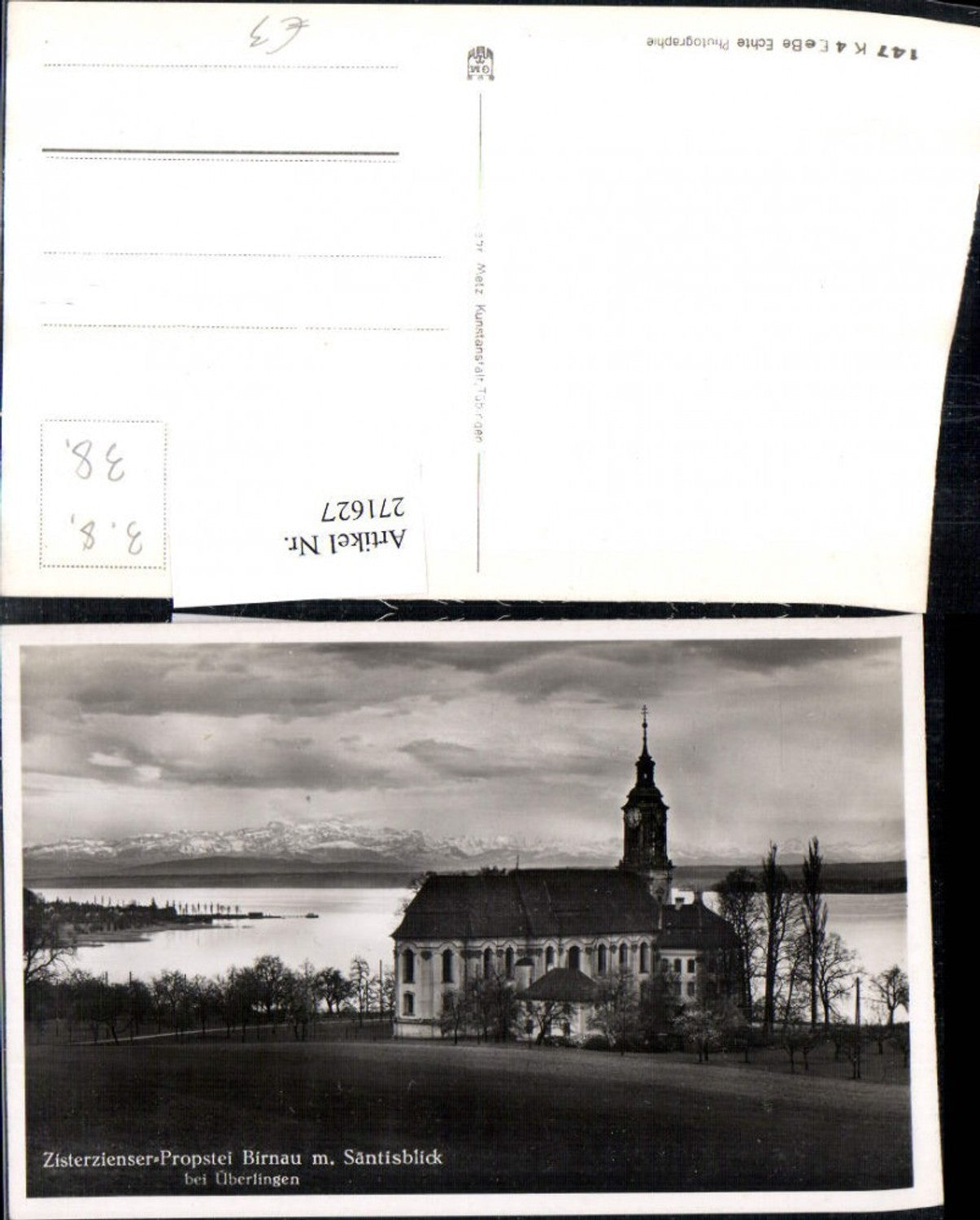 271627,Zisterzienser-Propstei Birnau m. Säntisblick b. Überlingen Bergkulisse