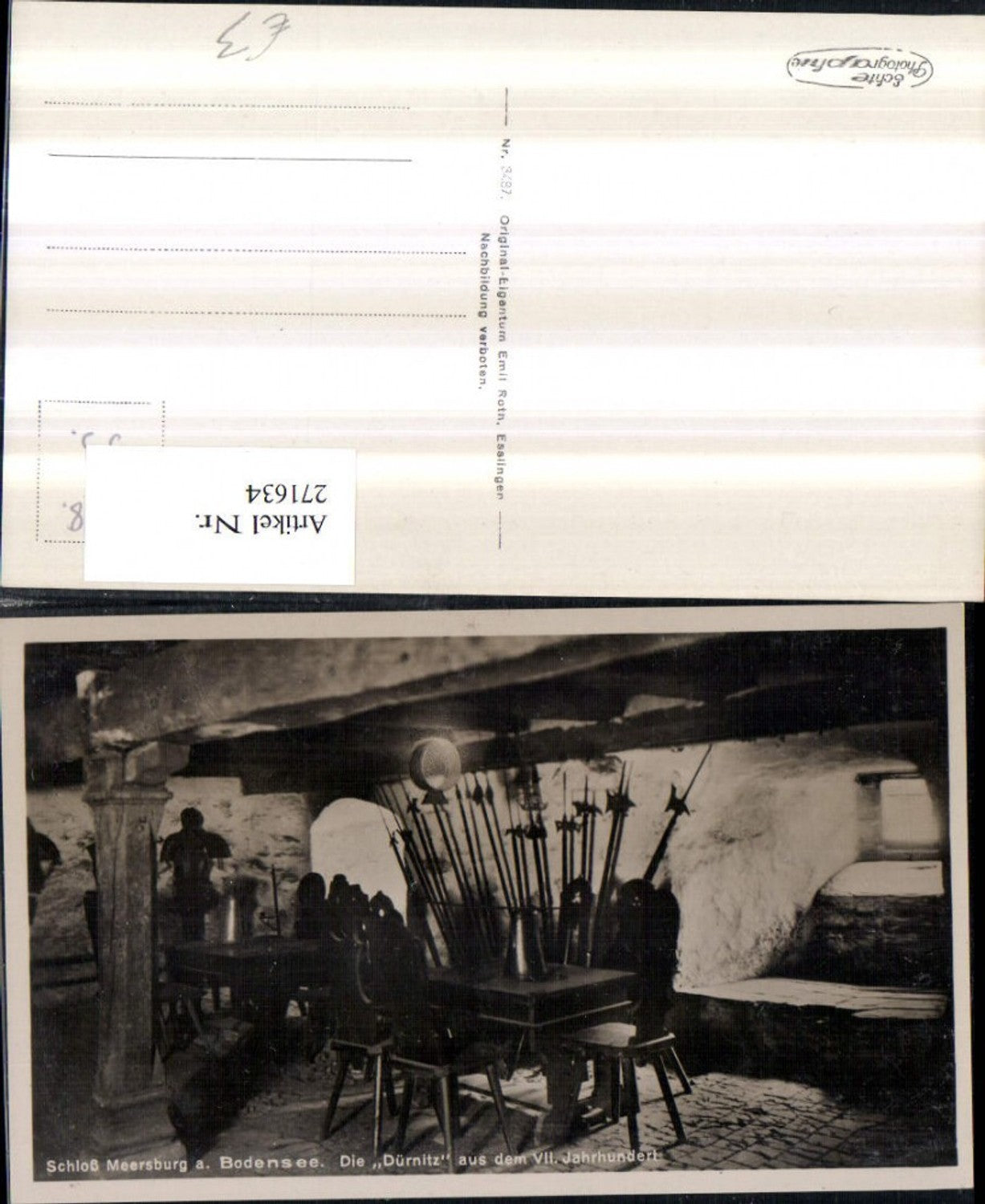 271634,Schloss Meersburg am Bodensee Die Dürnitz aus d. 7. Jahrhundert
