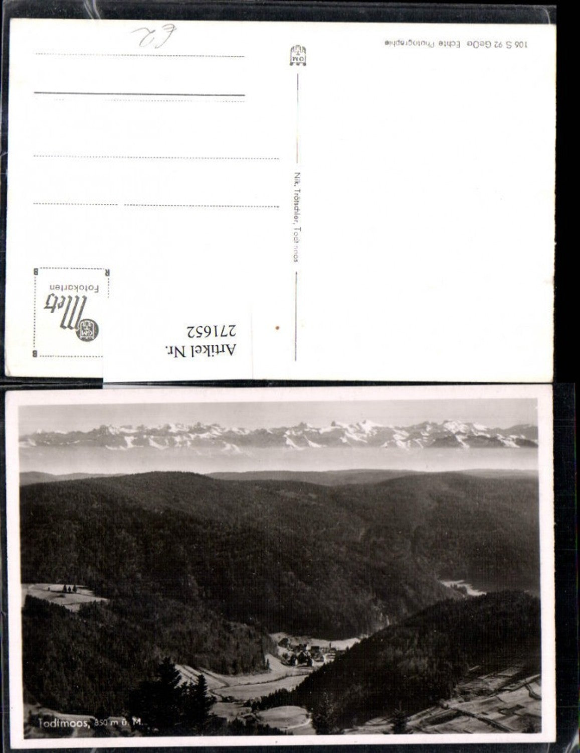 271652,Todtmoos Totale Bergkulisse