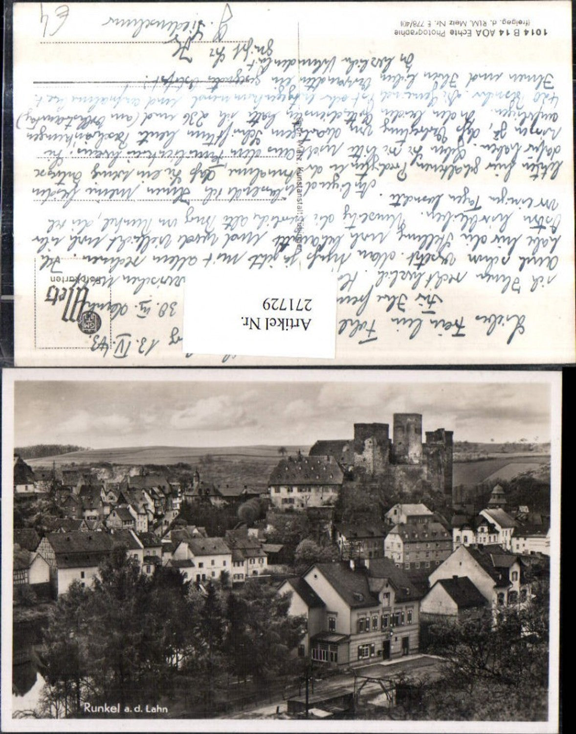 271729,Runkel an d. Lahn Totale m. Burg