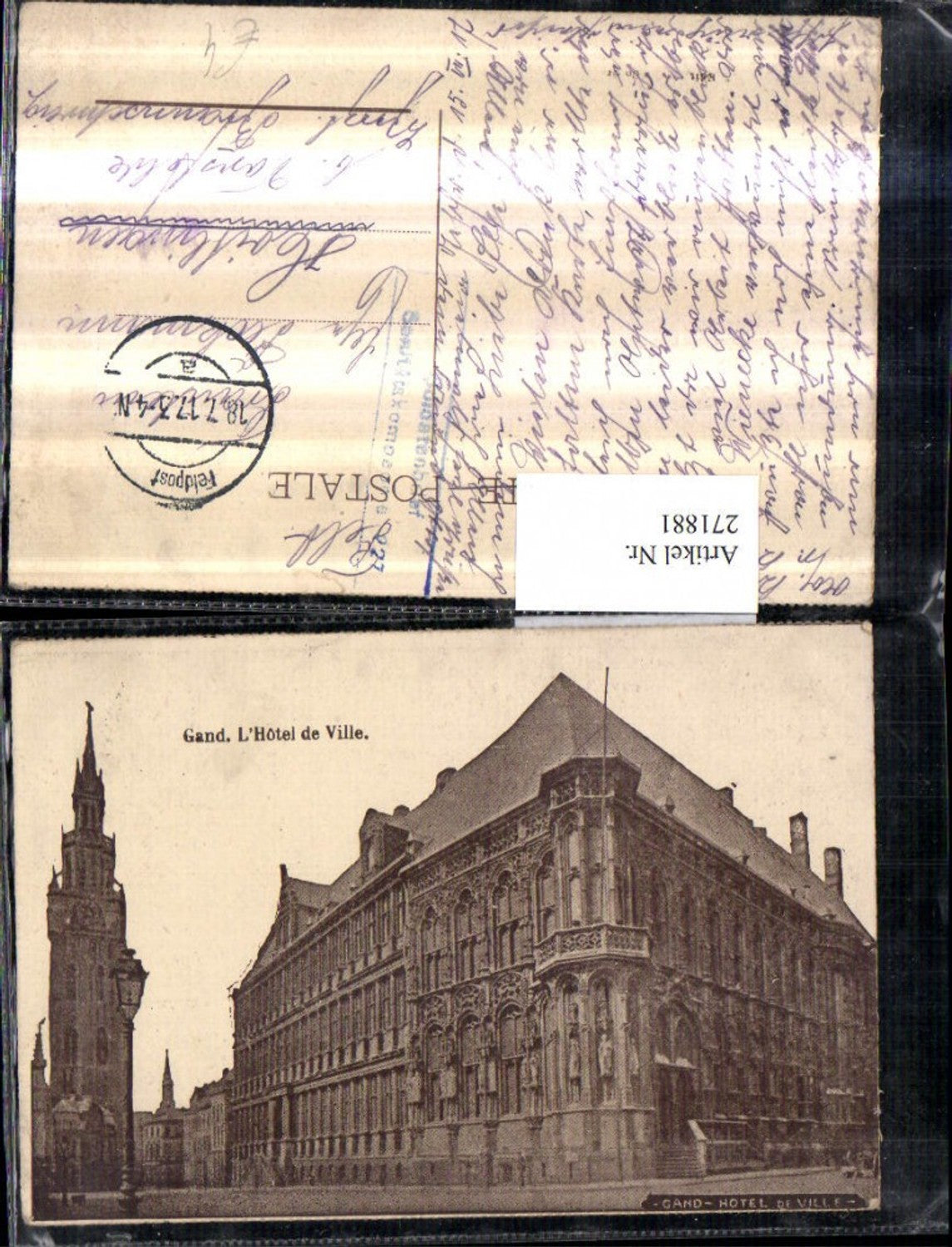 271881,Belgien Gand Hotel de Ville Rathaus Turm