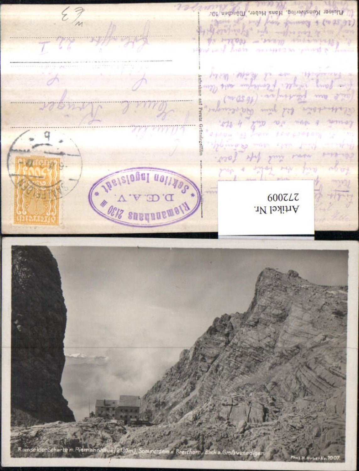 272009,Ramseider Scharte b. Maria Alm am Steinernen Meer m. Riemannhaus Berghütte Sommerstein Bergkulisse