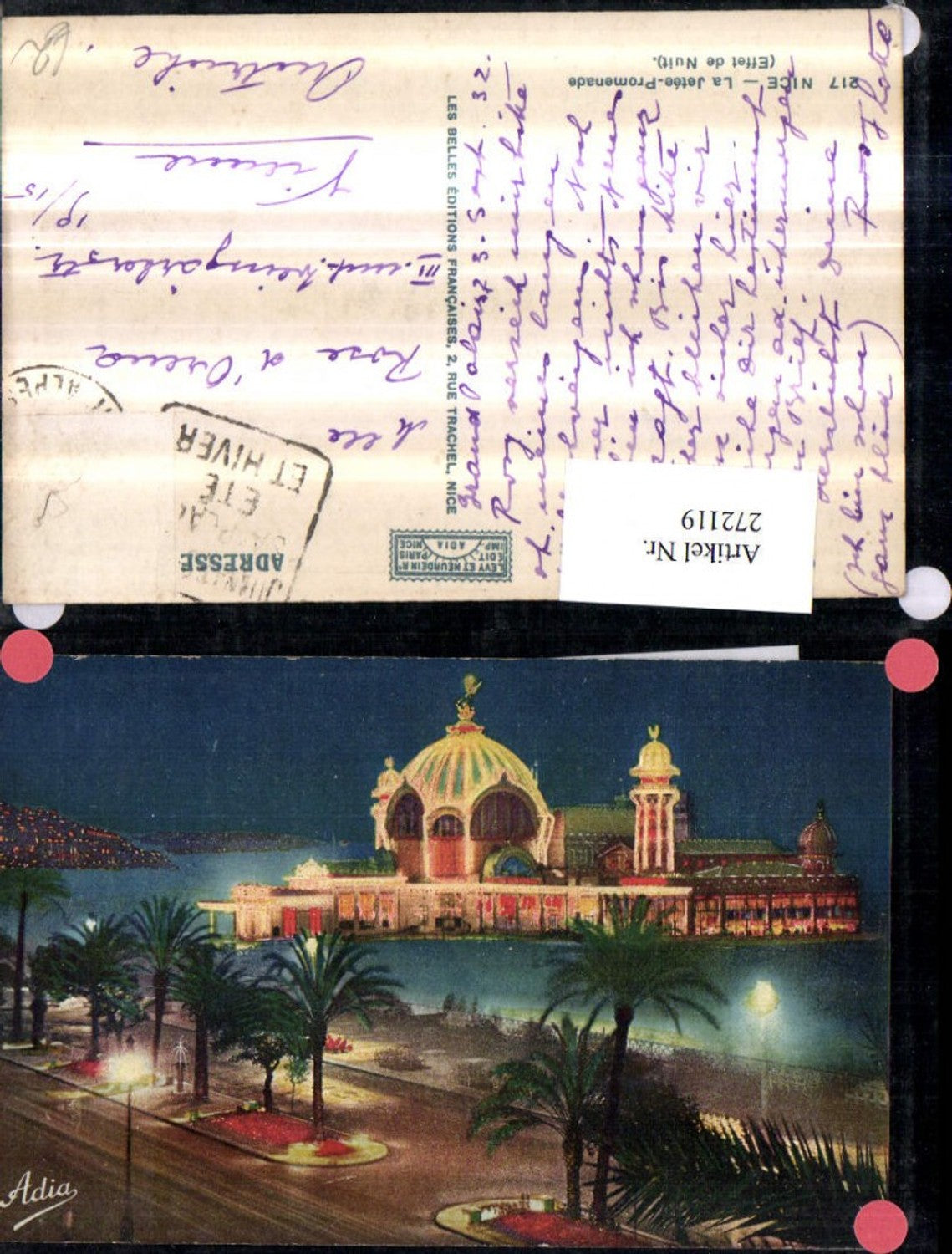 272119,Frankreich Nice Nizza La Jetee-Promenade Promenade Gebäude Beleuchtung