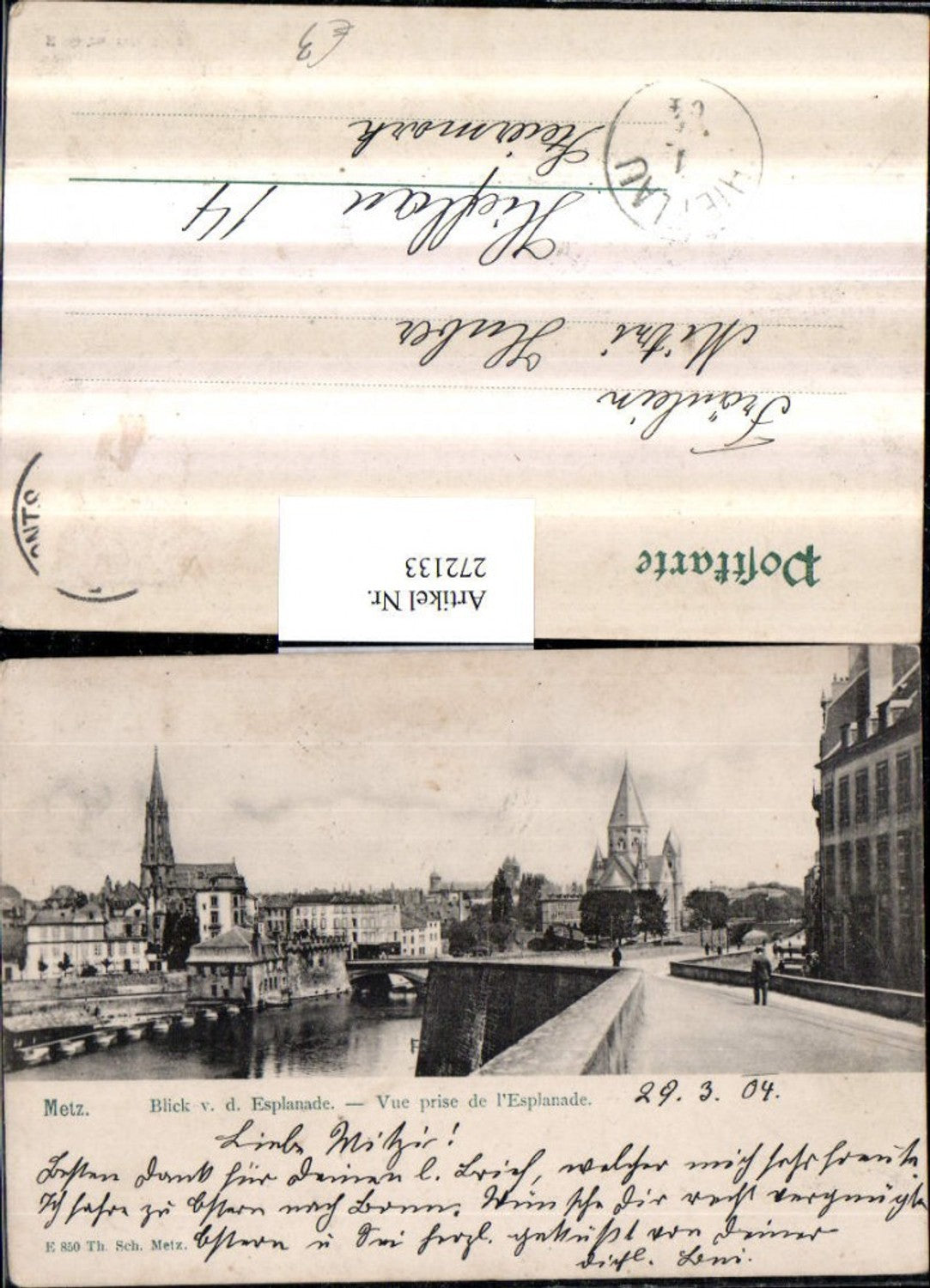 272133,Frankreich Metz Teilansicht Blick von d. Esplanade Vue prise de l'Esplanade Brücke